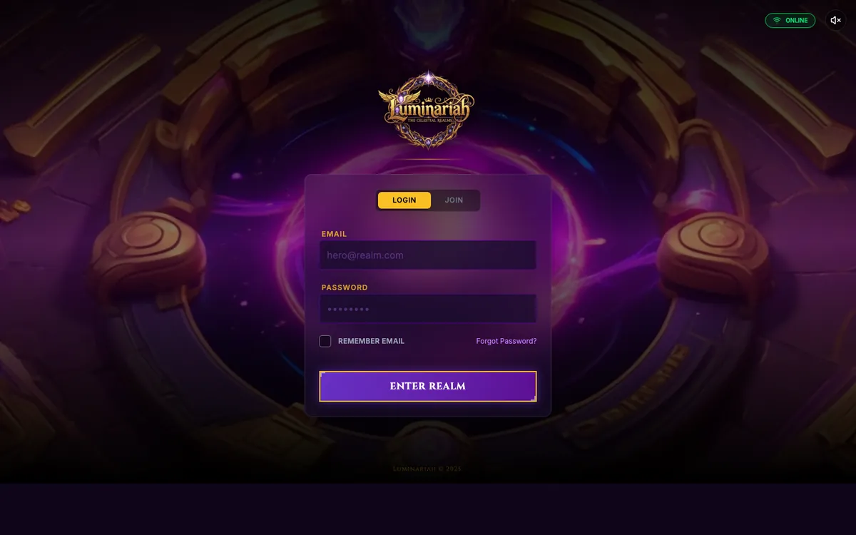Screenshot of Luminariah — Gaming · Mobile MMORPG